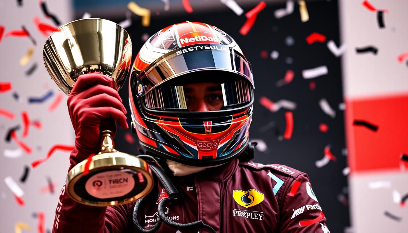 A split image of Max Verstappen and Lewis Hamilton in their 2026 team liveries (conceptual)