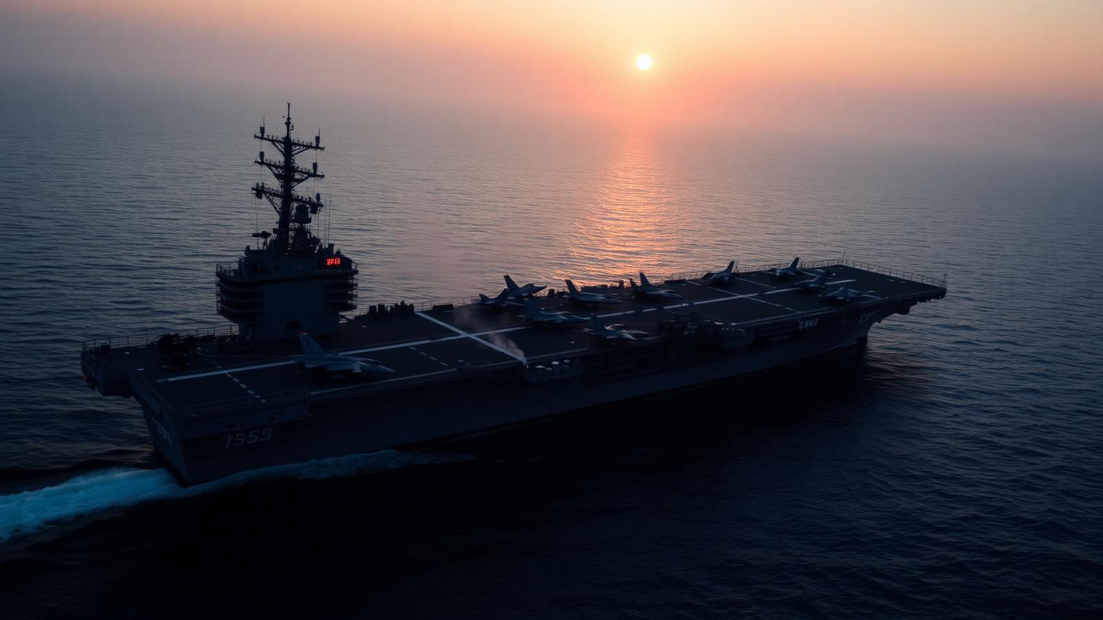 US aircraft carrier in the Persian Gulf amid escalating USA-Iran-Israel tensions, June 2026